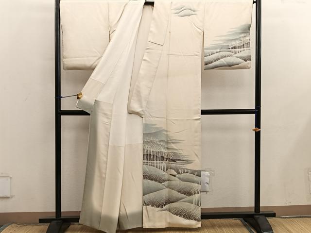 平和屋着物■訪問着　風景文　正絹　逸品　BAAX8608mz