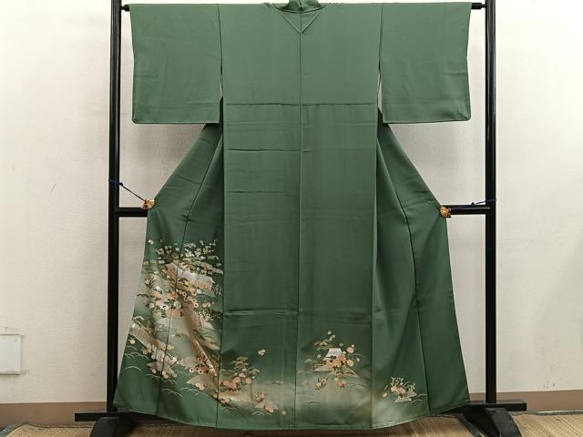 平和屋着物■色留訪問着　螺鈿　風景花文　暈し染め　金彩　正絹　逸品　BAAX8611mz