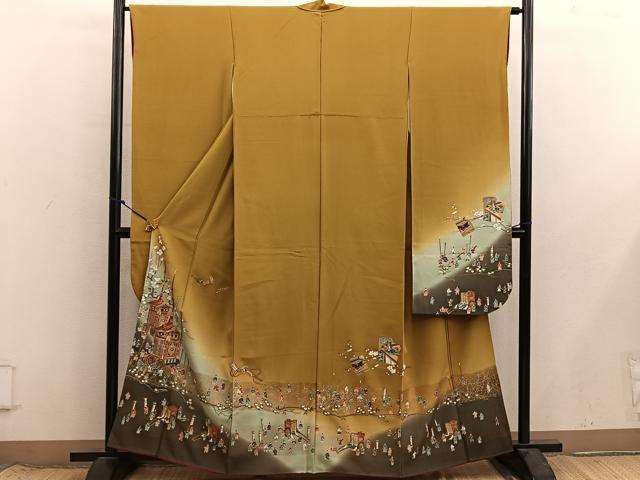 平和屋着物■豪華振袖　駒刺繍　祇園祭　暈し染め　金彩　正絹　逸品　BAAX8612mz