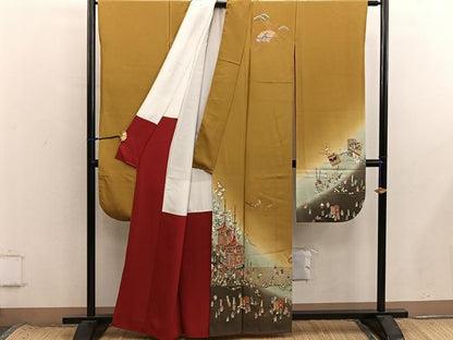 平和屋着物■豪華振袖　駒刺繍　祇園祭　暈し染め　金彩　正絹　逸品　BAAX8612mz