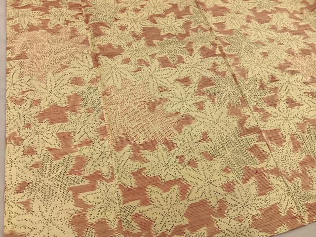 平和屋着物■上質な紬　楓文　正絹　逸品　BAAX8613mz