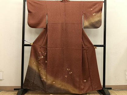 平和屋着物■訪問着　梅花文　暈し染め　金彩　正絹　逸品　BAAX8616mz