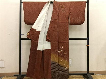 平和屋着物■訪問着　梅花文　暈し染め　金彩　正絹　逸品　BAAX8616mz