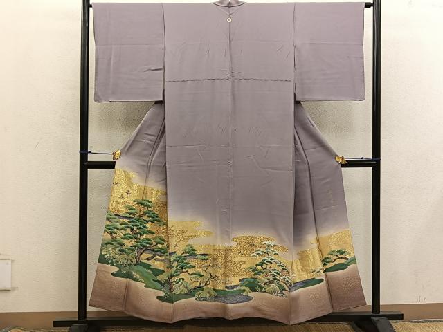 平和屋着物■豪華色留袖　寿光織　松涛屏風　暈し染め　金糸　さが美扱い　正絹　逸品　BAAX8619mz