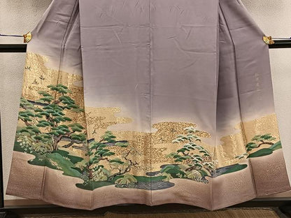 平和屋着物■豪華色留袖　寿光織　松涛屏風　暈し染め　金糸　さが美扱い　正絹　逸品　BAAX8619mz