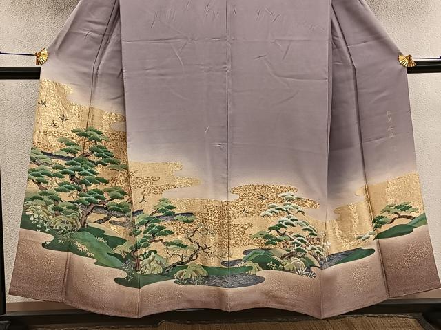 平和屋着物■豪華色留袖　寿光織　松涛屏風　暈し染め　金糸　さが美扱い　正絹　逸品　BAAX8619mz