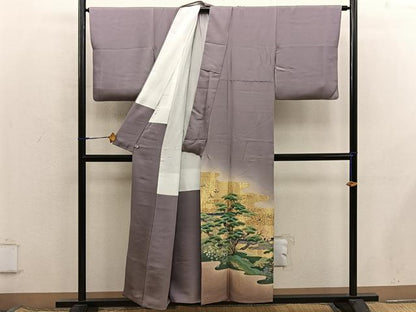 平和屋着物■豪華色留袖　寿光織　松涛屏風　暈し染め　金糸　さが美扱い　正絹　逸品　BAAX8619mz