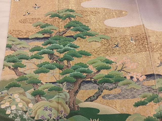 平和屋着物■豪華色留袖　寿光織　松涛屏風　暈し染め　金糸　さが美扱い　正絹　逸品　BAAX8619mz