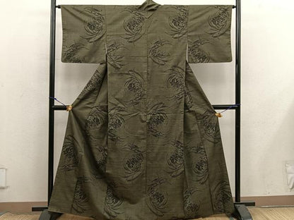 平和屋着物■本場大島紬　7マルキ　草花文　松坂屋扱い　正絹　逸品　BAAX8621mz