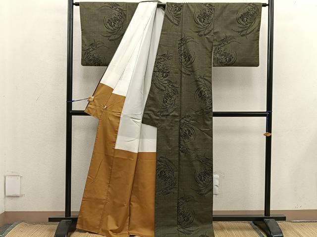 平和屋着物■本場大島紬　7マルキ　草花文　松坂屋扱い　正絹　逸品　BAAX8621mz