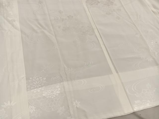 平和屋着物■長襦袢　無双仕立て　籬花地紋　白色　正絹　逸品　BAAX8631mz