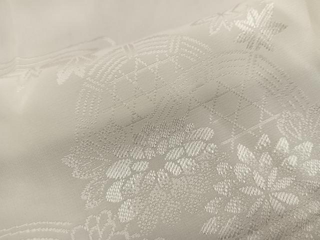 平和屋着物■長襦袢　無双仕立て　籬花地紋　白色　正絹　逸品　BAAX8631mz