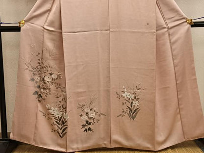 平和屋着物■訪問着　手描き　菊花文　正絹　逸品　BAAX8632mz
