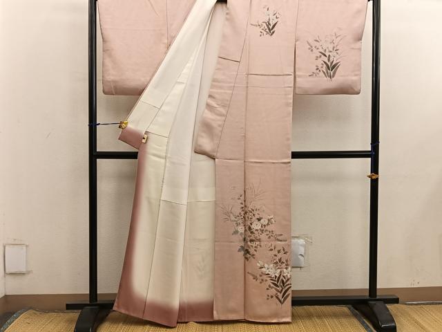 平和屋着物■訪問着　手描き　菊花文　正絹　逸品　BAAX8632mz