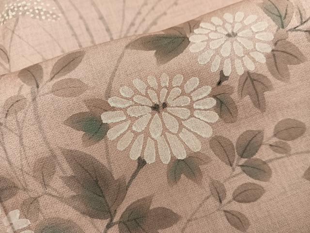 平和屋着物■訪問着　手描き　菊花文　正絹　逸品　BAAX8632mz