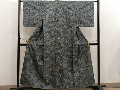 平和屋着物■本場大島紬　7マルキ　草花文　正絹　逸品　BAAX8637mz