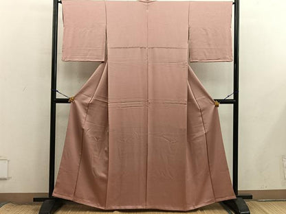 平和屋着物■上質な色無地　赤香色　正絹　逸品　BAAX8640mz