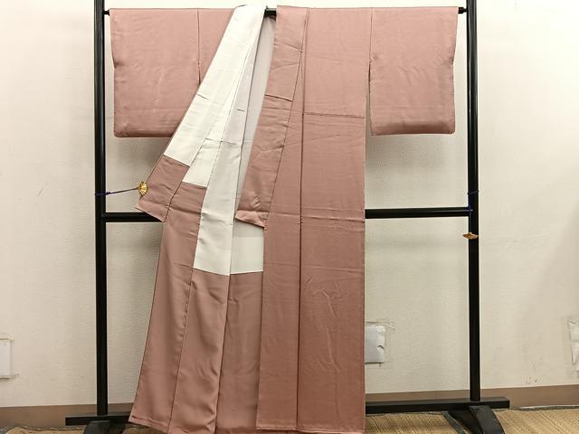 平和屋着物■上質な色無地　赤香色　正絹　逸品　BAAX8640mz