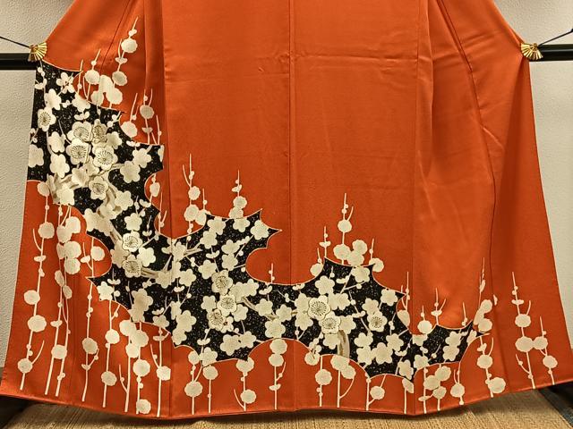 平和屋着物■訪問着　駒刺繍　枝梅文　金彩　正絹　逸品　BAAX8646mz
