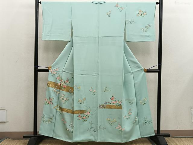 平和屋着物●訪問着　菊花文　金彩　正絹　逸品　BAAX8651mz