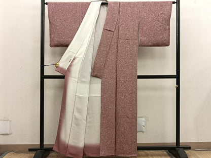 平和屋着物■上質な小紋　椿花文　鬼しぼ縮緬　正絹　逸品　未使用　BAAX8657mz
