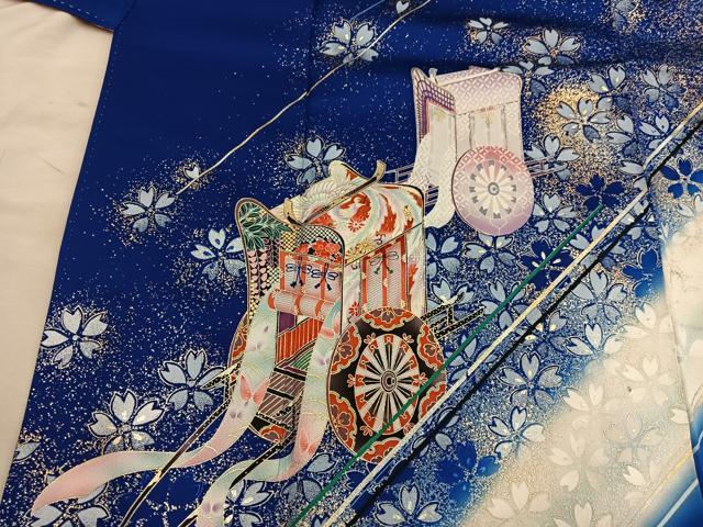 平和屋着物■豪華振袖　御所車鳳凰花文　暈し染め　金彩　正絹　逸品　BAAX8660mz