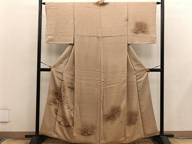 平和屋着物■訪問着　刺繍　菊花文　暈し染め　金彩　正絹　逸品　BAAX8667mz