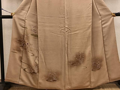 平和屋着物■訪問着　刺繍　菊花文　暈し染め　金彩　正絹　逸品　BAAX8667mz