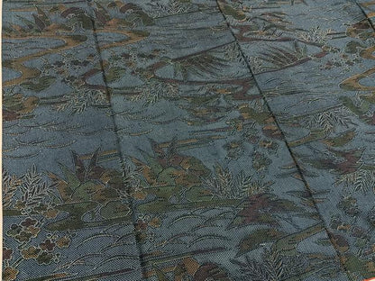 平和屋着物■本場染大島紬　芝草梅花文　正絹　逸品　BAAX8671mz