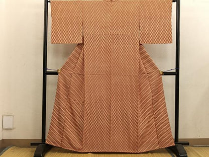 平和屋着物■上質な小紋　幾何学文様　正絹　逸品　BAAX8675mz