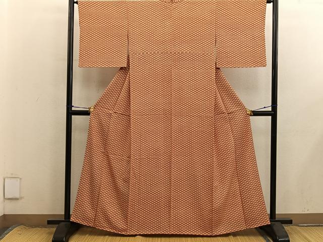 平和屋着物■上質な小紋　幾何学文様　正絹　逸品　BAAX8675mz