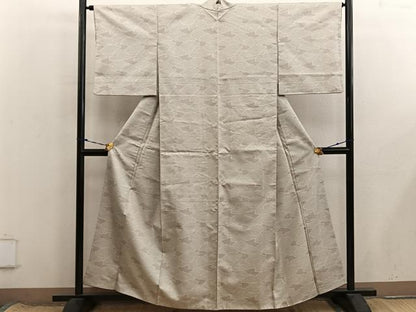平和屋着物■上質な紬　幾何学文様　正絹　逸品　BAAX8678mz