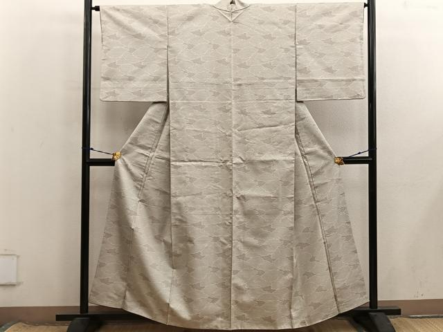 平和屋着物■上質な紬　幾何学文様　正絹　逸品　BAAX8678mz