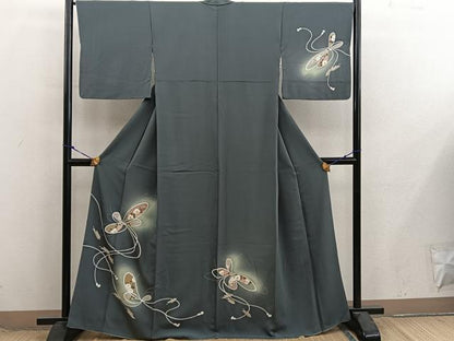 平和屋着物●訪問着　椿花文　暈し染め　金彩　正絹　逸品　BAAX8682mz