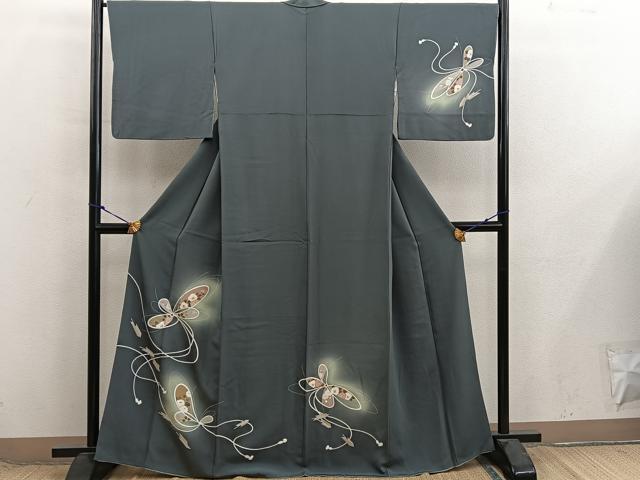 平和屋着物●訪問着　椿花文　暈し染め　金彩　正絹　逸品　BAAX8682mz