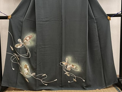 平和屋着物●訪問着　椿花文　暈し染め　金彩　正絹　逸品　BAAX8682mz