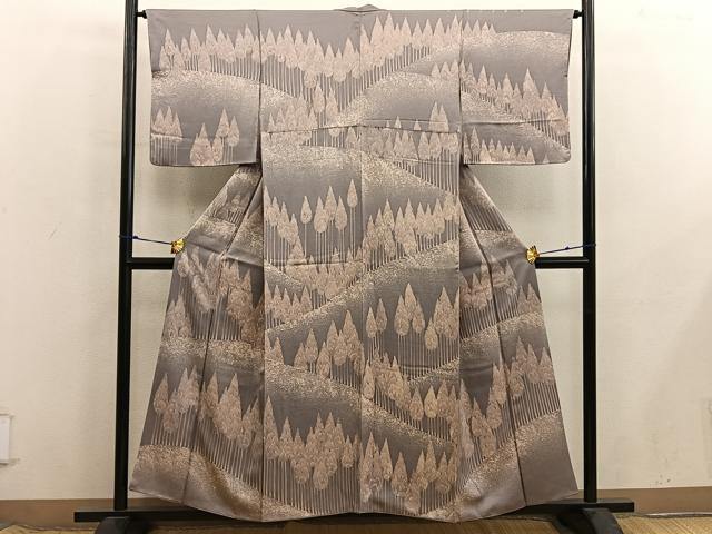 平和屋着物■訪問着　ろうけつ染め　樹林文　正絹　逸品　BAAX8683mz