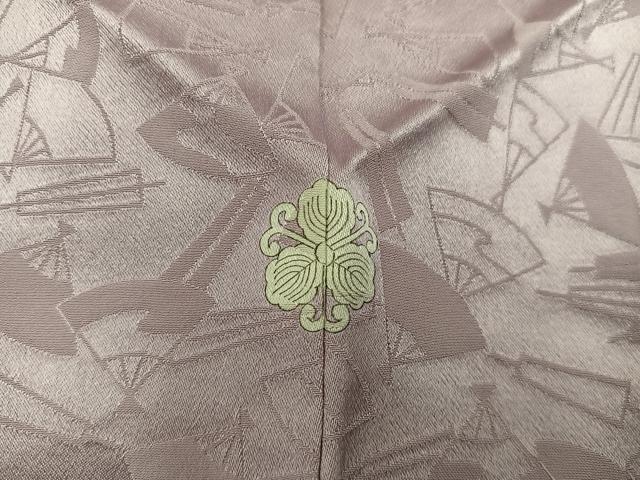 平和屋着物■上質な色無地　扇面地紋　水柿色　正絹　逸品　BAAX8688mz