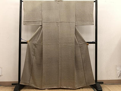 平和屋着物■上質な小紋　幾何学文様　正絹　逸品　BAAX8694mz