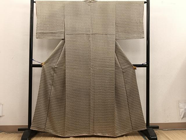 平和屋着物■上質な小紋　幾何学文様　正絹　逸品　BAAX8694mz