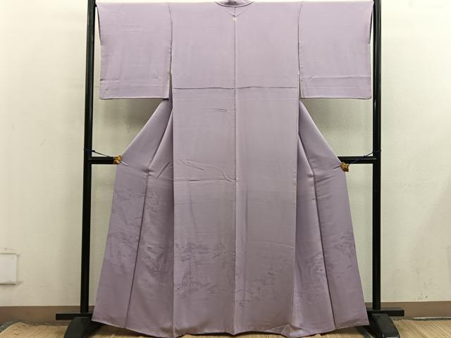 平和屋着物■豪華色留袖　風景地紋　薄葡萄色　正絹　逸品　BAAX8697mz