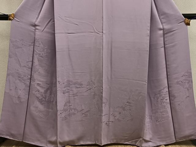 平和屋着物■豪華色留袖　風景地紋　薄葡萄色　正絹　逸品　BAAX8697mz