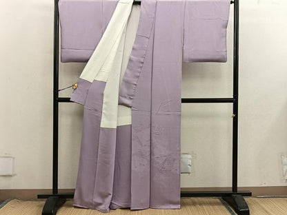 平和屋着物■豪華色留袖　風景地紋　薄葡萄色　正絹　逸品　BAAX8697mz