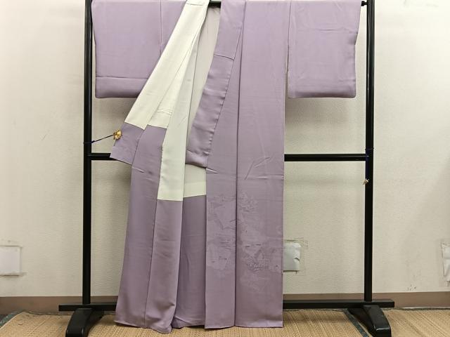 平和屋着物■豪華色留袖　風景地紋　薄葡萄色　正絹　逸品　BAAX8697mz