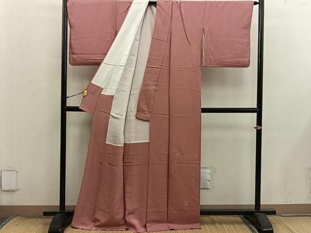 平和屋着物■豪華色留袖　総刺繍　スワトウ刺繍　扇面花地紋　東雲色　正絹　逸品　BAAX8698mz