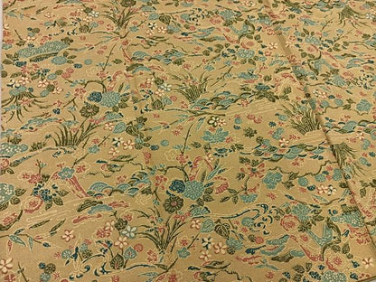 平和屋着物■上質な小紋　花鳥文　お召縮緬　正絹　逸品　BAAX8701mz