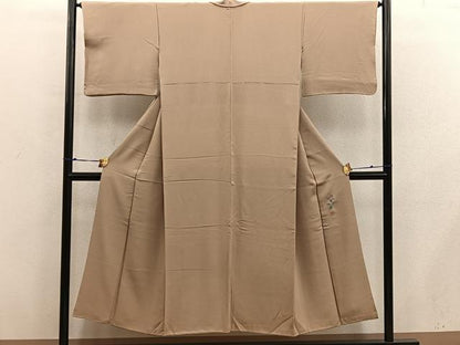 平和屋着物■上質な色無地　作家物　桑染色　正絹　逸品　BAAX8703mz