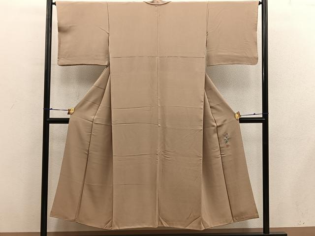 平和屋着物■上質な色無地　作家物　桑染色　正絹　逸品　BAAX8703mz