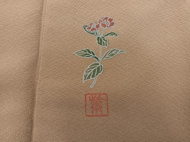 平和屋着物■上質な色無地　作家物　桑染色　正絹　逸品　BAAX8703mz