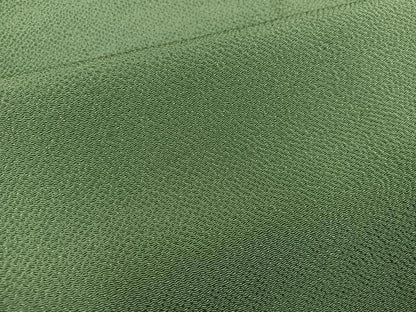 平和屋着物●上質な色無地　黄海松茶色　鬼しぼ縮緬　正絹　逸品　未使用　BAAX8704mz